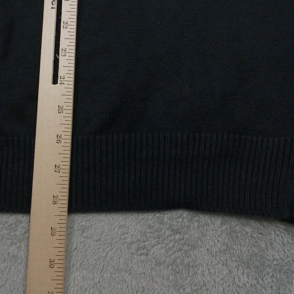 J‎ Crew Sweater Mens Large Tall Black Knit 1/4 Zip Pullover Casual Preppy